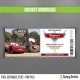 Cars Birthday Ticket Invitations - Lightning McQueen